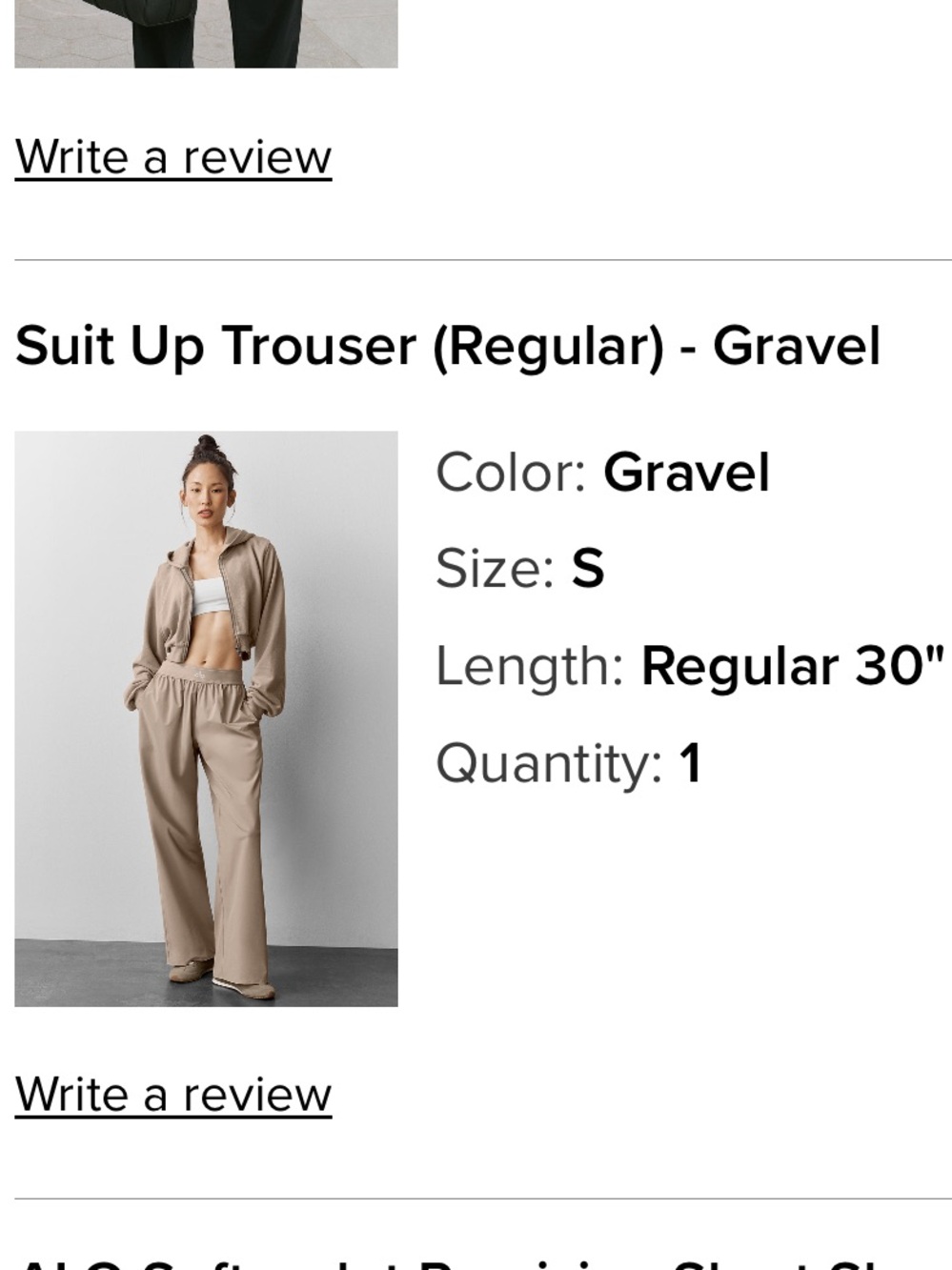 ALO Yoga suit up trousers (Regular) Gravel size small - Gem